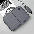 Grijze laptoptas voor 15,6 inch laptops met voorvak met rits en gevoerde schouderband - Grijs