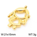 Goldener Cartoon-Mädchen-Anhänger aus Edelstahl mit Kristall, Größe 21x15 mm - Goldenes Mädchen (KLJ8032-Z)