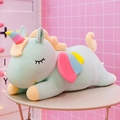 Plush mint green unicorn doll with wings in soft lying pose for children - 30cm (0.15kg) / Green