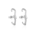 Silberne S925 Sterling Silber Ohrstecker mit funkelnden Zirkonia-Mikropflaster - 925er Silber / Silber