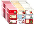 Christmas gift tag stickers featuring Santa and Snowman designs for holiday packaging - Christmas Tree and Sleigh Designs(145A-KP216) / 10 Sheets/Pack