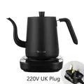 Matte black gooseneck electric kettle with UK plug and temperature control base - Type B Black Classic Handle UK Plug 220V