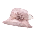 Elegante cappello da sole pieghevole rosa con rete floreale e tessuto traspirante donna - M (56-58cm) / Rosa