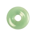 Natural green agate stone donut pendant with smooth polished finish for DIY jewelry - Green Aventurine