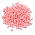 Flat round pink acrylic alphabet beads with white letters for DIY jewelry crafting - Solid Pink with White Letters