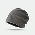 Dark grey honeycomb textured knit slouchy beanie for women with warm lining - Waffle Texture Style / Dark Gray