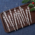 Transparent acrylic twisted icicle ornaments set with hanging cords for Christmas decor - Icicle Cone 13CM (Set of 12)