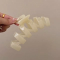 13CM large cream white acrylic hair claw clip with a stylish spiral twist design - 13CM Large N-Shape / White