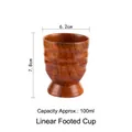 Handcrafted jujube wood coffee cup with wave texture and stable base, 100ml capacity - Line Footed Cup