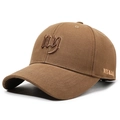 Braune Baseballkappe mit 3D-NY-Stickerei und strukturiertem Fischgrät-Baumwollstoff - Verstellbar / Kaffeebraun