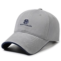 Casquette de baseball vintage gris clair avec broderie HB bleu marine en coton lavé - Taille Unique(Réglable) / Gris clair
