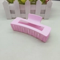 Matte finish pink 10.5cm large square hair claw clip for elegant high ponytail - Matte Pink