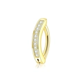 Golden stainless steel navel ring featuring curved row of clear zircon stones - Gold Arc Clasp with Rhinestone