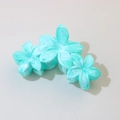 Elegant turquoise marble flower hair claw clips made of durable resin material for women - #9abs Emerald Green - Three Flowers / Bulk (No Packaging)