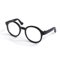 Minimalist round black frame sunglasses for cats and dogs with a sleek plastic finish - Black Round Frame