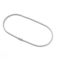 Elegante collar tenis de plata con moissanitas de 2mm y piedras blancas redondas - 35cm (14 Pulgadas) / 2mm Moissanita (Tono Oro Blanco)