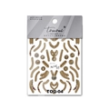 Tomoni 3D self-adhesive nail stickers featuring embossed gold chains and vintage coins - Golden Relief Chain Coin (TOG4)