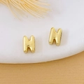Minimalist 18K gold plated copper H-shaped alphabet earring studs for DIY jewelry - Gold Letter N