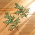 Coppia di foglie di felce artificiale verde da 25 cm per decorazioni fai-da-te e foto - Foglia di plastica PE C (set da 2)