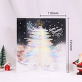 3D pop-up Christmas card with iridescent laser tree and silver snowflake patterns - 110mmx195mm / Blue