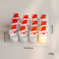 Christmas LED candle light set with 12 Santa Claus figures in red and white colors - Santa Claus 12pcs Pack
