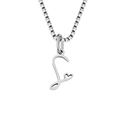 Collana in acciaio inossidabile argento con ciondolo lettera 'L' e cuore elegante - Color Acciaio / Lettera R (CDNP026R)