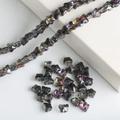 8mm black butterfly glass bead with rainbow AB coating for DIY jewelry making - Half Gun Black Purple