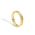Bague cœur dorée minimaliste avec un motif à maillons continus en finition polie - US 6 / Doré