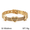 Bracelet en maille dorée avec pendentif cœur mama et breloques enfants - Style Bracelet En Maille Mama Coeur Enfants (KB112818-K)