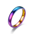 Bague minimaliste de 4mm en acier inoxydable avec finition miroir arc-en-ciel - US 7 / Coloré