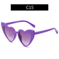 Funkelnde lila herzförmige Sonnenbrille mit Verlaufsgläsern und Glitzer-Rahmen-Design - Solid Lila Rahmen Lila Gläser