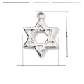 Detailed size specifications for a stainless steel star pendant with 17mm height dimensions - Silver Six-pointed Star