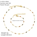 Detailed specs of 18K gold plated stainless steel jewelry set with natural stones - Colorful Beads Style (S-H555 S-N562)