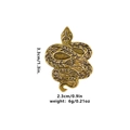 Spilla vintage a forma di serpente dorata con incisioni floreali e specifiche - Forma di Serpente (C2333-8)