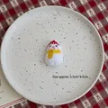 Mini plush Christmas snowman doll with striped hat for DIY holiday bouquets and crafts - Snowman 02 (1 Piece)