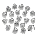 Silver stainless steel heart-shaped DIY jewelry charms in 7mm by 8mm size - Heart / Silver
