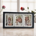 Modern black multi-photo rotating frame with three 6-inch vertical slots for home decor - Black (3 Slots) / 6 Inch
