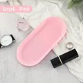 Pink oval stainless steel organizer tray in small size for jewelry and cosmetics - PP / Small / Macaron Pink (18*8.5cm)