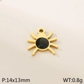 Golden spider charm with black gemstone center, 14x13mm size for jewelry making - Round Spider Style (KLJ10372-ZLA)