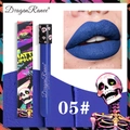 Matte dark blue liquid lipstick in graffiti skull packaging for creative makeup look - Bright Blue (05#)