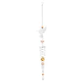 Hummingbird spiral wind chime with amber crystal beads for window hanging decoration - 59cm/128g / Orange