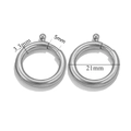 Silver stainless steel spring ring clasp with 21mm inner diameter and 3.3mm width - 3.3x21mm / Steel