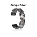 Fashionable antique silver open bangle with textured hammered finish in titanium steel - Antique Silver
