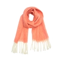 Orange to white gradient bouclé yarn scarf with chunky tassels for autumn and winter - Orange Red Gradient