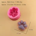 Pink cat paw silicone mold with 7.9x4.5cm dimensions for soap and chocolate DIY - 3620-Pink (Grain Surface)