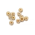 Golden flower-shaped spacer beads with sparkling rhinestones for DIY jewelry making - 4mm / Wavy KC Gold