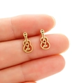 Orecchini a perno a forma di chitarra dorati minimalisti in acciaio inossidabile - Oro