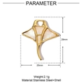 Gold manta ray pendant measurement showing dimensions 25x29mm and shell inlay detail - Manta Ray - White Shell (YE758-1)