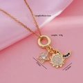 18K gold plated necklace featuring celestial moon, star and sun pendants with zircon - Star Moon Sun/Blue Gem