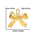 Golden bowknot pendant charm in stainless steel with 1.8cm by 2.0cm measurements - Bow / Gold